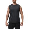 imageRoadbox Workout Sleeveless Shirts for Men Athletic Gym Basketball Quick Dry Muscle Tank TopsHemp Black