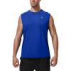 imageRoadbox Workout Sleeveless Shirts for Men Athletic Gym Basketball Quick Dry Muscle Tank TopsOcean Blue