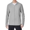 imageRoadbox Mens UPF 50 Sun Protection Hoodie Jacket Lightweight Zip Fishing Hiking UV Shirts with Pockets and ThumbholesLight Gray