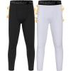 imageRoadbox Boys Thermal Pants 2 Pack Kids Fleece Lined Leggings Youth Sports Baseball Hockey Compression Tights Cold WeatherBlackwhite