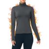 imageRoadbox Womens Thermal Underwear Tops Turtleneck Warm Fleece Lined Long Sleeve Shirts Winter Cold Weather Ski Base LayerDark Gray