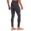 imageRoadbox Mens Thermal Compression Pants Fleece Lined Running Tights with Pockets Ski Leggings Athletic Base Layer BottomsDark Gray