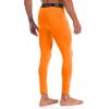 imageRoadbox Mens Thermal Compression Pants Fleece Lined Running Tights with Pockets Ski Leggings Athletic Base Layer BottomsOrange