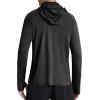 imageRoadbox Mens UPF 50 Hooded Fishing Shirts Long Sleeve Sun Protection Hoodie Hiking Running Swimming Rash Guard with MaskBlack