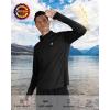 imageRoadbox Mens UPF 50 Hooded Fishing Shirts Long Sleeve Sun Protection Hoodie Hiking Running Swimming Rash Guard with MaskBlack