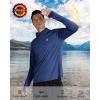 imageRoadbox Mens UPF 50 Hooded Fishing Shirts Long Sleeve Sun Protection Hoodie Hiking Running Swimming Rash Guard with MaskNavy
