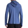 imageRoadbox Mens UPF 50 Hooded Fishing Shirts Long Sleeve Sun Protection Hoodie Hiking Running Swimming Rash Guard with MaskNavy
