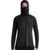 imageRoadbox Mens UPF 50 Hooded Fishing Shirts Long Sleeve Sun Protection Hoodie Hiking Running Swimming Rash Guard with MaskBlack