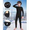 imageRoadbox Boys Thermal Underwear Sets Ultra Soft FLeece Lined Long Johns Base Layer Top and Bottoms with PocketsBlack