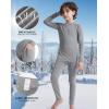 imageRoadbox Boys Thermal Underwear Sets Ultra Soft FLeece Lined Long Johns Base Layer Top and Bottoms with PocketsGrey