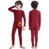 imageRoadbox Boys Thermal Underwear Sets Ultra Soft FLeece Lined Long Johns Base Layer Top and Bottoms with PocketsRed