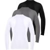 imageRoadbox Boys Youth Compression Shirts  Long Sleeve Athletic Undershirt Kids Quick Dry Base Layers for Baseball Soccer3packblack grey white