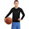 imageRoadbox Boys Youth Compression Shirts  Long Sleeve Athletic Undershirt Kids Quick Dry Base Layers for Baseball Soccer3packblack grey white