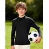 imageRoadbox Youth Boys Compression Thermal Shirt Long Sleeve Mock Neck Fleece Base Layer Kids Undershirt for Baseball FootballBlack