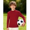 imageRoadbox Youth Boys Compression Thermal Shirt Long Sleeve Mock Neck Fleece Base Layer Kids Undershirt for Baseball FootballRed