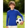 imageRoadbox Youth Boys Compression Thermal Shirt Long Sleeve Mock Neck Fleece Base Layer Kids Undershirt for Baseball FootballRoyal Blue