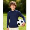 imageRoadbox Youth Boys Compression Thermal Shirt Long Sleeve Mock Neck Fleece Base Layer Kids Undershirt for Baseball FootballSea Blue