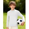 imageRoadbox Youth Boys Compression Thermal Shirt Long Sleeve Mock Neck Fleece Base Layer Kids Undershirt for Baseball FootballWhite
