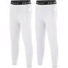 imageRoadbox Boys Compression Pants Youth Athletic Sports Legging with Pocket Base Layer Tights for Kids Running FootballWhitewhite
