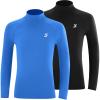 imageRoadbox Boys Girls Compression Shirts  Youth Long Sleeve Athletic Undershirt Mock Neck for Football Baseball Basketball2packblackroyal Blue