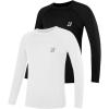 imageRoadbox Boys Youth Compression Shirts  Long Sleeve Athletic Undershirt Kids Quick Dry Base Layers for Baseball Soccer2packblack white