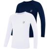 imageRoadbox Boys Youth Compression Shirts  Long Sleeve Athletic Undershirt Kids Quick Dry Base Layers for Baseball Soccer2packnavy Blue  Bleach