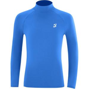 imageRoadbox Boys Girls Compression Shirts  Youth Long Sleeve Athletic Undershirt Mock Neck for Football Baseball Basketball1packroyal Blue