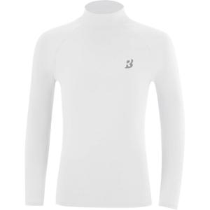imageRoadbox Boys Girls Compression Shirts  Youth Long Sleeve Athletic Undershirt Mock Neck for Football Baseball Basketball1packwhite