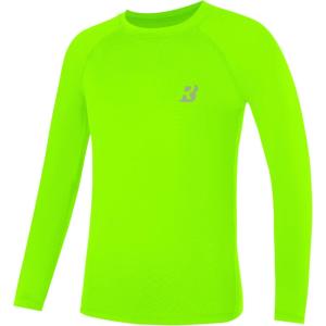 imageRoadbox Boys Youth Compression Shirts  Long Sleeve Athletic Undershirt Kids Quick Dry Base Layers for Baseball Soccer1packfluorescent Green