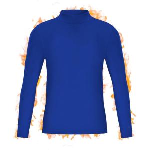 imageRoadbox Youth Boys Compression Thermal Shirt Long Sleeve Mock Neck Fleece Base Layer Kids Undershirt for Baseball FootballRoyal Blue