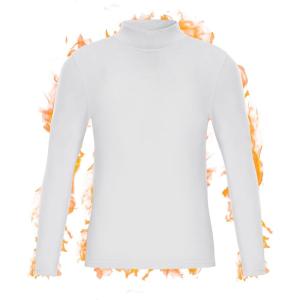 imageRoadbox Youth Boys Compression Thermal Shirt Long Sleeve Mock Neck Fleece Base Layer Kids Undershirt for Baseball FootballWhite