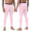imageRoadbox Mens Thermal Compression Pants Fleece Lined Running Tights Leggings Athletic Ski Base Layer Bottoms Cold WeatherLight Pink