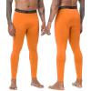 imageRoadbox Mens Thermal Compression Pants Fleece Lined Running Tights Leggings Athletic Ski Base Layer Bottoms Cold WeatherOrange
