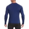 imageRoadbox Mens Thermal Compression Shirts Long Sleeve Fleece Lined Undershirt Cold Weather Workout Athletic Base Layer TopBlacknavy