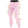 imageRoadbox Mens Thermal Compression Pants Fleece Lined Running Tights Leggings Athletic Ski Base Layer Bottoms Cold WeatherLight Pink