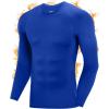 imageRoadbox Mens Thermal Compression Shirts Long Sleeve Fleece Lined Undershirt Cold Weather Workout Athletic Base Layer TopRoyal Blue