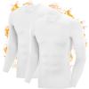 imageRoadbox Mens Thermal Compression Shirts Long Sleeve Fleece Lined Undershirt Cold Weather Workout Athletic Base Layer TopWhitewhite