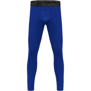 imageRoadbox Boys Compression Pants Youth Quick Dry Spandex Tights Leggings for Running Football BasketballOcean Blue