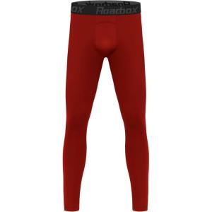 imageRoadbox Boys Compression Pants Youth Quick Dry Spandex Tights Leggings for Running Football BasketballTomato Red