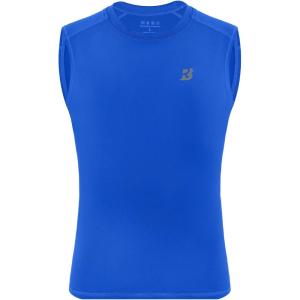 imageRoadbox Boys Youth Sleeveless Compression Shirt Quick Dry Kids Football Undershirt Athletic Soft Tank Tops Sport BasketballLake Blue