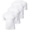 imageRoadbox Mens Compression Shirt Short Sleeve 3 Pack Cool Dry Workout Base Layer Undershirts Athletic TShirt for Gym SportsWhitewhitewhite
