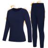 imageRoadbox Thermal Underwear Sets for Women Long Johns Fleece Lined Top ampamp Bottom Warm Skiing Base Layer Cold Weather WinterNavy Blue