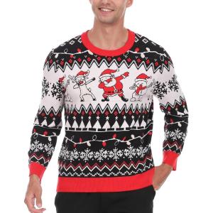 imageRoadbox Ugly Christmas Sweater Men 2025 Unisex Funny Christmas Sweatshirt Warm Winter Holiday Pullover for Women CouplesFunny Santa