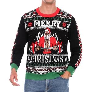 imageRoadbox Ugly Christmas Sweater Men 2025 Unisex Funny Christmas Sweatshirt Warm Winter Holiday Pullover for Women CouplesSanta Claus