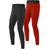 imageRoadbox 2 Pack Boys Compression Pants Leggings Base Layer Underwear Youth Quick Dry Spandex Tights Running FootballBr