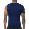 imageRoadbox Mens Compression Shirts 12 One Arm Short Sleeve Athletic Workout Base Layer TShirt Basketball UndershirtsRight Long Blackwhitenavy