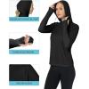 imageRoadbox Womens Sun Protection Hoodie UPF 50 Long Sleeve Hiking Fishing Hooded Shirt UV Rash Guard for WomenBlack