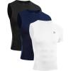 imageRoadbox Mens Compression Shirts 12 One Arm Short Sleeve Athletic Workout Base Layer TShirt Basketball UndershirtsLeft Long Blackwhitenavy