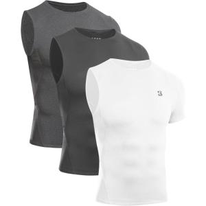 imageRoadbox Mens Compression Shirts 12 One Arm Short Sleeve Athletic Workout Base Layer TShirt Basketball UndershirtsLeft Long Dark Graywhitelight Gray