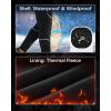 imageRoadbox Mens Mountain Bike Pants Winter Thermal Fleece Lined Waterproof Windproof Cycling Pants for Cold Weather MTBBlack Grey